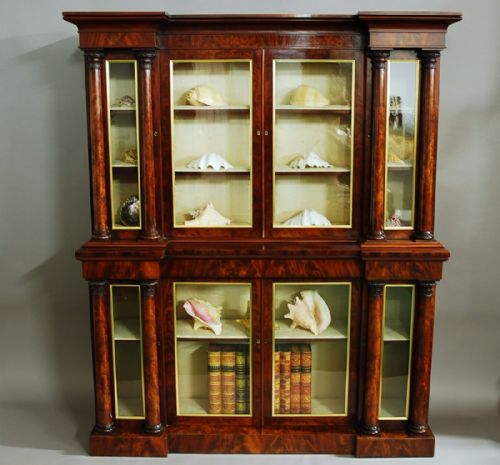 fig 2. Superb quality small William IV mahogany inverted breakfront bookcase