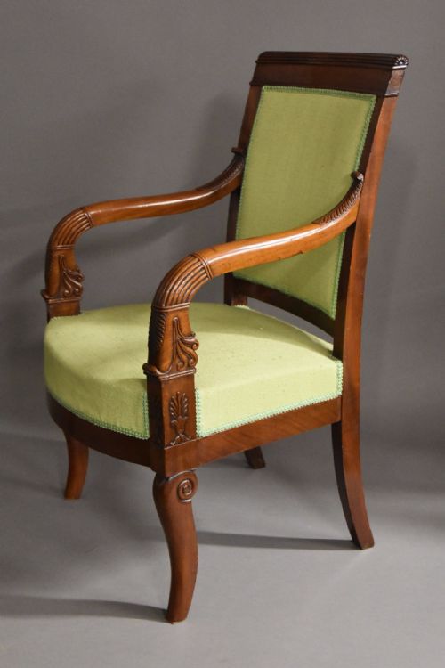 fig 2. Superb pair of early 19thc French Empire mahogany armchairs