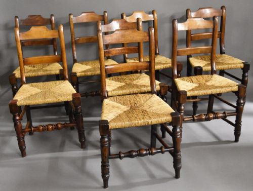 fig 2. Set of eight 19th century alder dining chairs of good patina