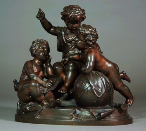 Fine Quality 19thc French Bronze Titled 'Sciences Diverses'