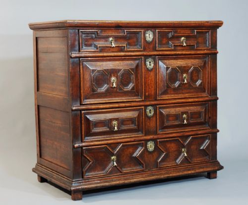 Late 17th Century Oak Moulded Front Chest of Drawers