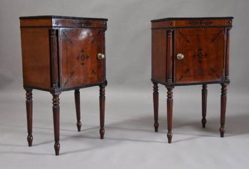 fig 1. Elegant pair of excellent quality Regency mahogany bedside cabinets