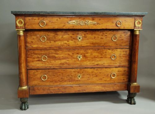 19th Century Ormolu Mounted French Empire Mahogany Commode