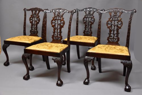 fig 1. Superb set of eight 19thc Chippendale style mahogany dining chairs by Charles Baker, Bath