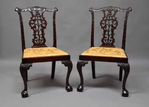 fig 4. Superb set of eight 19thc Chippendale style mahogany dining chairs by Charles Baker, Bath