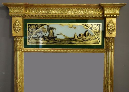 fig 1. Regency style eglomise giltwood pier mirror