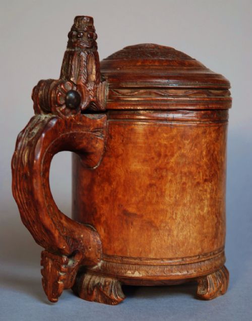 fig 1. Late 18th century Norwegian burr birch peg tankard