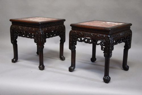 fig 1. Late 19thc matched pair of square Chinese pot stands