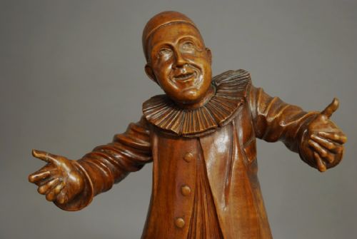 fig 1. Late 19th century French finely carved walnut figure of a Pierrot