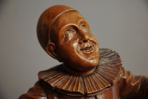 fig 2. Late 19th century French finely carved walnut figure of a Pierrot