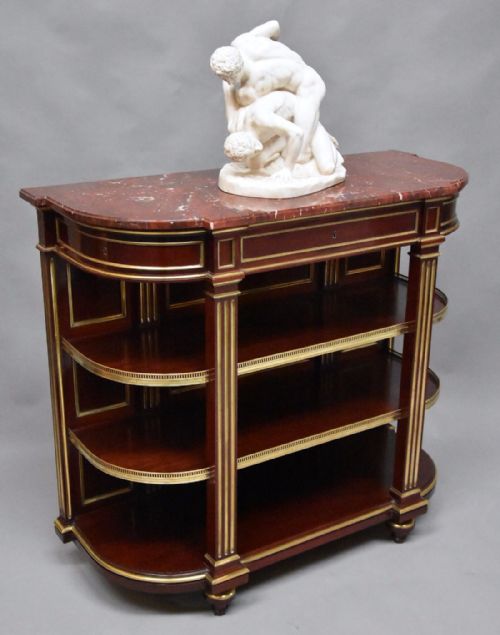 fig 1. 19th century French Empire mahogany & brass etagere of excellent quality