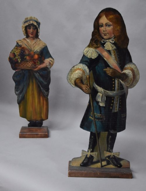 Pair of 19thc Highly Decorative Painted Dummy Boards