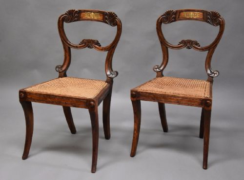 Pair of 19thc Simulated Rosewood Regency Chairs in the Manner of Gillows