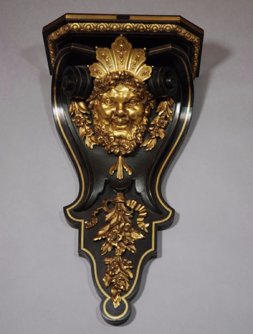 SUPERB QUALITY 19THC ORMOLU EBONISED BRACKET ATTRIBUTED TO HENRI DASSON 1825 1896 - ADDITIONAL PHOTO 2