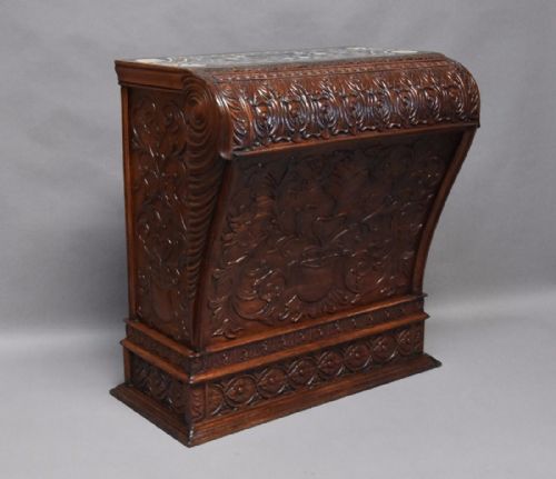fig 2. Large pair of late 19thc highly decorative walnut pedestals with Pietre Dure tops