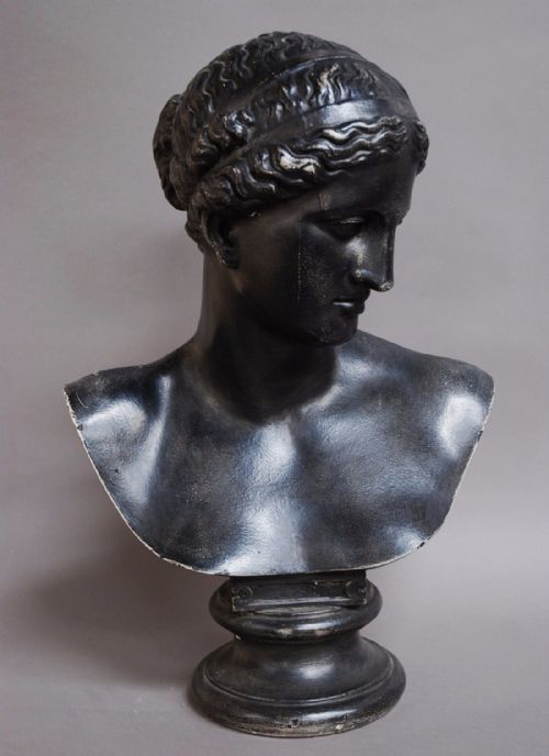 19thc Classical Plaster Bust with 'Bronzed' Finish Stamped D Brucciani