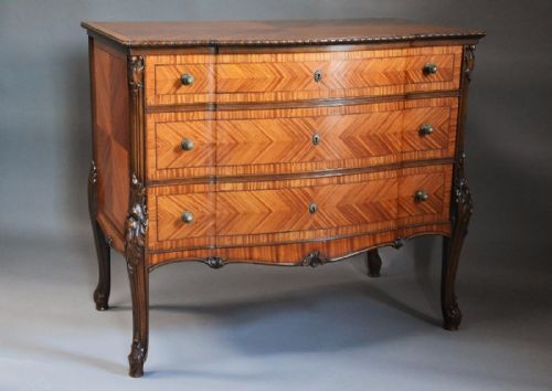 Early 20thc French Fine Quality Satinwood Commode of Good Patina