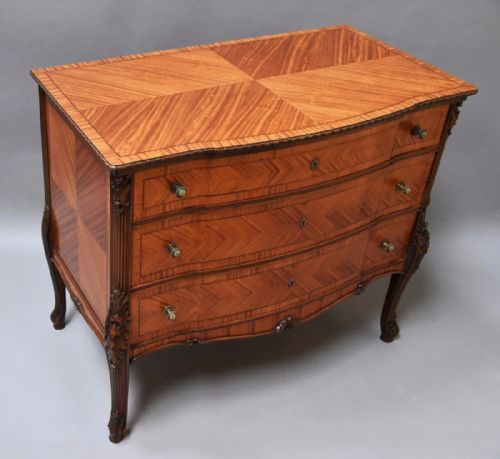 fig 2. Early 20thc French fine quality satinwood commode of good patina
