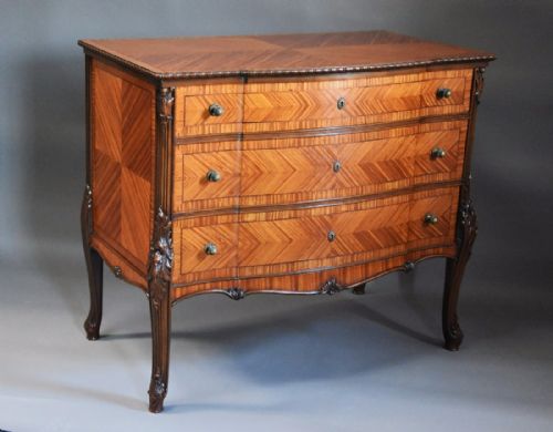 fig 3. Early 20thc French fine quality satinwood commode of good patina