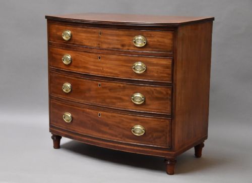 fig 1. 18th century Georgian mahogany bow front chest of drawers