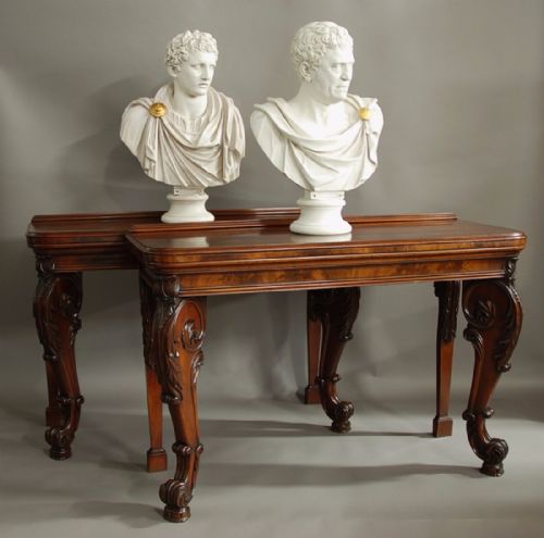 Superb Pair of William IV Mahogany Console Tables in the Manner of Gillows