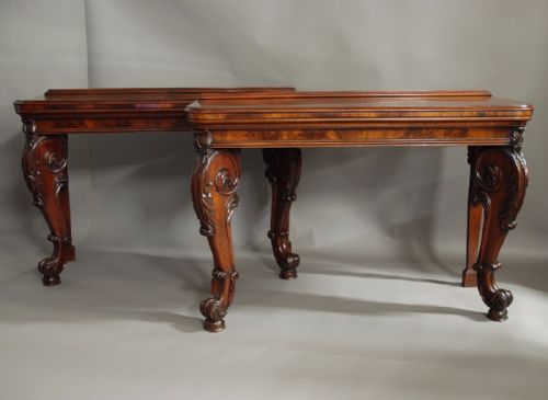 fig 1. Superb pair of William IV mahogany console tables in the manner of Gillows