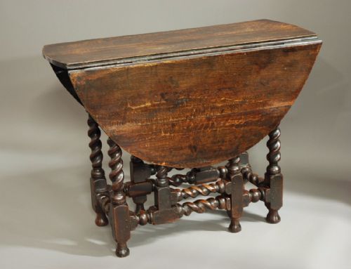fig 1. Late 17thc oak gateleg table of small proportions and good patina