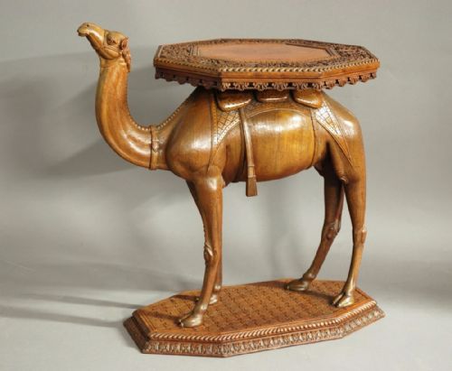 fig 1. Late 19th century Anglo Indian hardwood camel table of superb quality