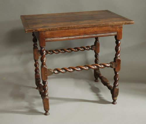 fig 1. Late 17th century good quality walnut table with great patina