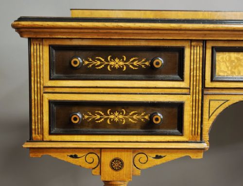 fig 3. Fine quality Victorian Hungarian ash & ebony side table or writing table