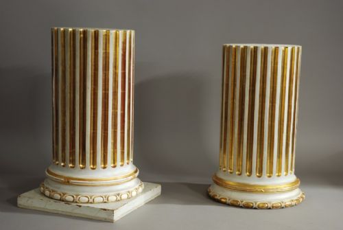 fig 2. Highly decorative carved wooden cylindrical column in the Classical style