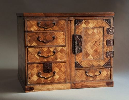 Late 19th Century Japanese Meiji Parquetry Scholars Box