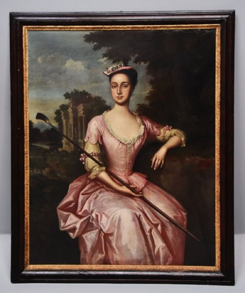 Large 18thc Portrait Circa 1780 Of a Young Woman, Believed to Be Mary yeats