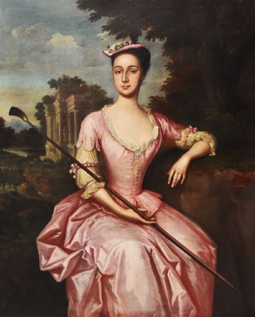 fig 1. Large 18thc portrait circa 1780 of a young woman, believed to be Mary Yeats