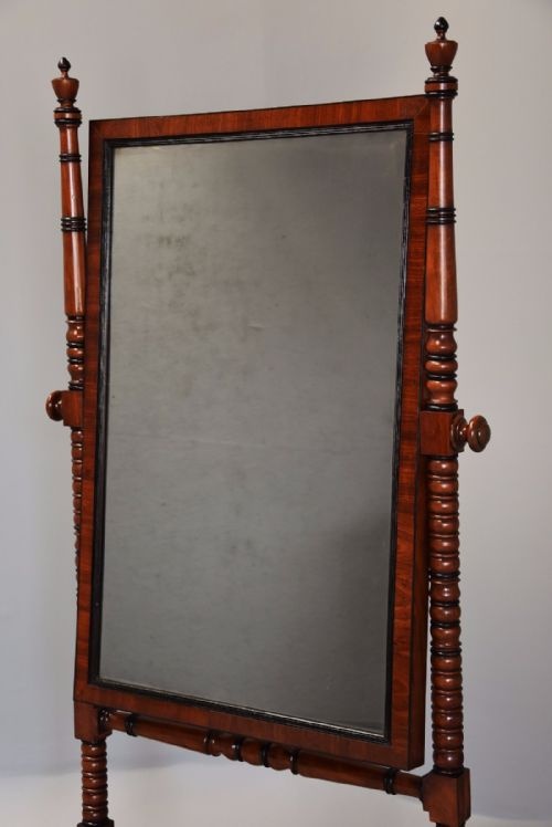 fig 1. Early 19th century fine quality Regency mahogany cheval mirror