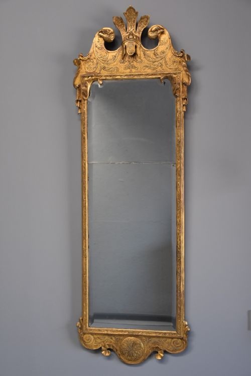 Large early 18thc Rare George I Giltwood & Gesso Pier Mirror, in the Manner of John Belchier