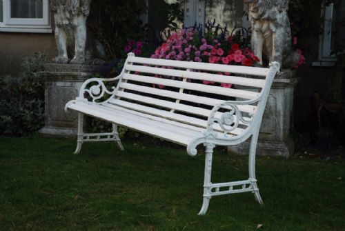 Edwardian Cast Iron and Timber Garden Bench in the Traditional Style
