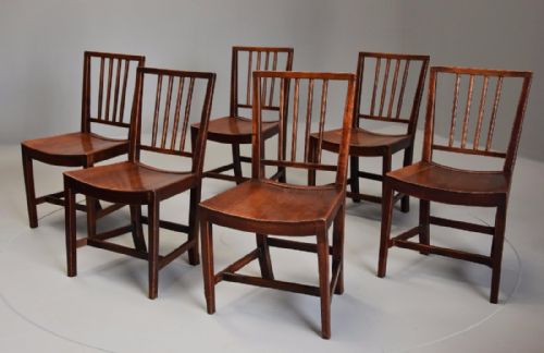 Set of Six East Anglian Fruitwood Chairs in Exceptional Condition