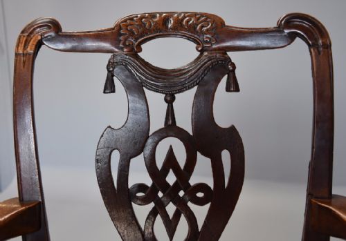 fig 3. 18th century mahogany and walnut armchair of sophisticated design and excellent patina