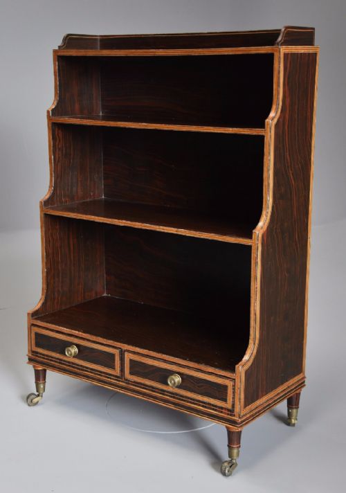 fig 1. Early 19th century Regency simulated rosewood waterfall bookcase