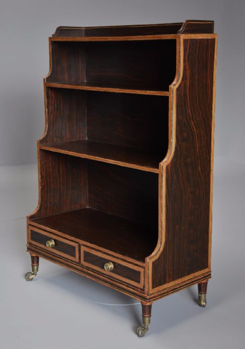 fig 2. Early 19th century Regency simulated rosewood waterfall bookcase