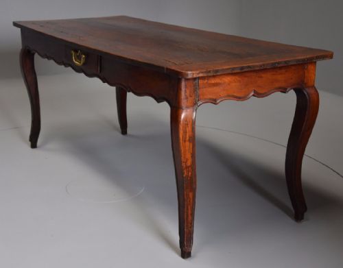 fig 1. 18th century French fruitwood (cherry) farmhouse table with superb patina