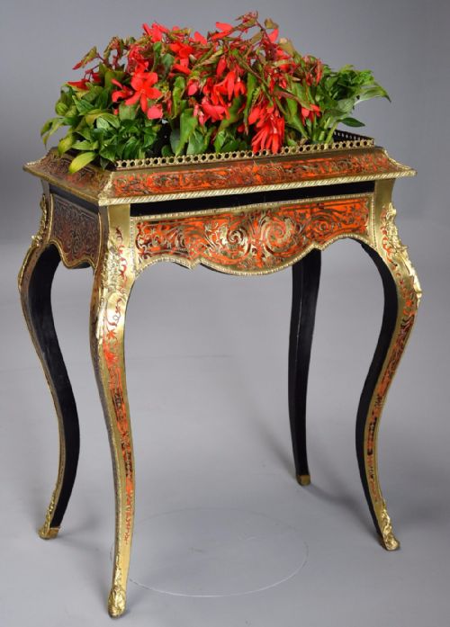 fig 1. French 19th century Naploeon III boulle marquetry freestanding jardiniere table