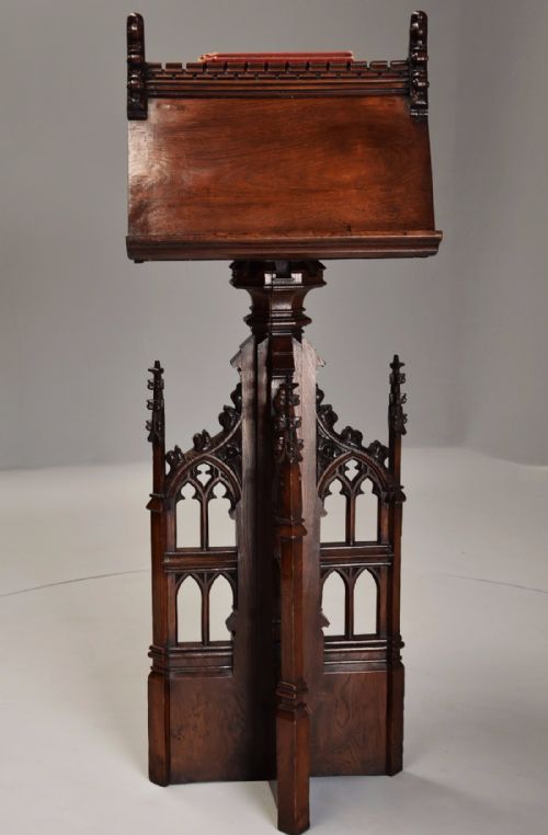 Late 19th Century Oak Gothic Revival Revolving Lectern