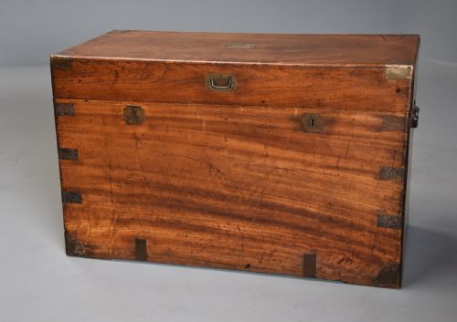 fig 1. Late 19th century military camphor wood travelling trunk of good patina