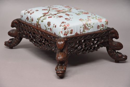 LATE 19TH CENTURY HARDWOOD ANGLO INDIAN FOOTSTOOL - ADDITIONAL PHOTO 4