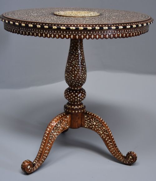 fig 1. Late 19thc Anglo Indian circular hardwood inlaid occasional table 