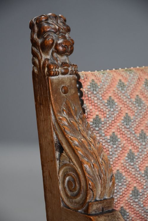 fig 3. Late 19thc highly decorative French limed oak armchair in the Renaissance style