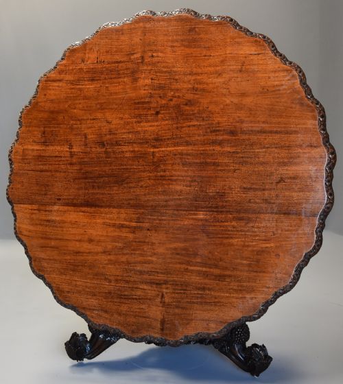 fig 1. Large highly decorative 19th century Anglo Indian padouk centre table of circular form