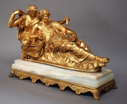 fig 1. Superb quality large mid 19th century French Barbedienne gilt bronze figure of 'The Fates'